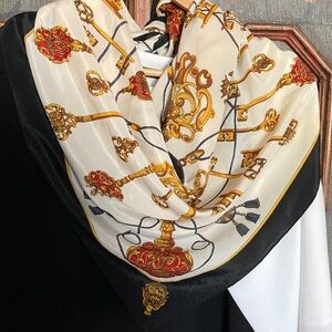 Elegant Key Pattern Silk Scarf